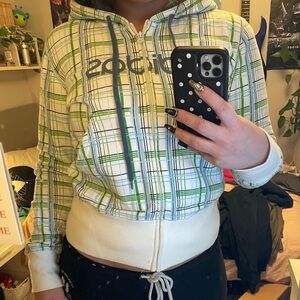 Adidas Plaid Hoodie zip up